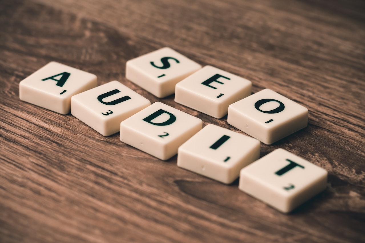 block letters that spell out seo audit